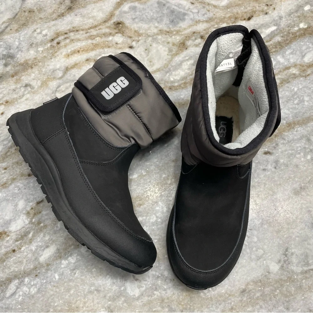 UGG TOTY WEATHER BOOTS- BLACK Kids Size 4 Thinsulate Waterproof Fleece Lining